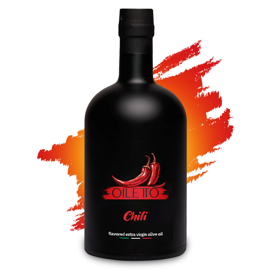 products_chili_olive_oil_215ml_01 روغن زیتون با طعم فلفل قرمز 215 سی سی اویلتو | بطری شیشه ای لوکس مشکی مات
