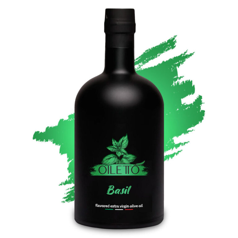 روغن زیتون با طعم ریحان 215 سی سی اویلتو | بطری شیشه ای لوکس مشکی مات