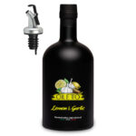 روغن زیتون با طعم لیمو و سیر 215 سی سی اویلتو | بطری شیشه ای لوکس مشکی مات