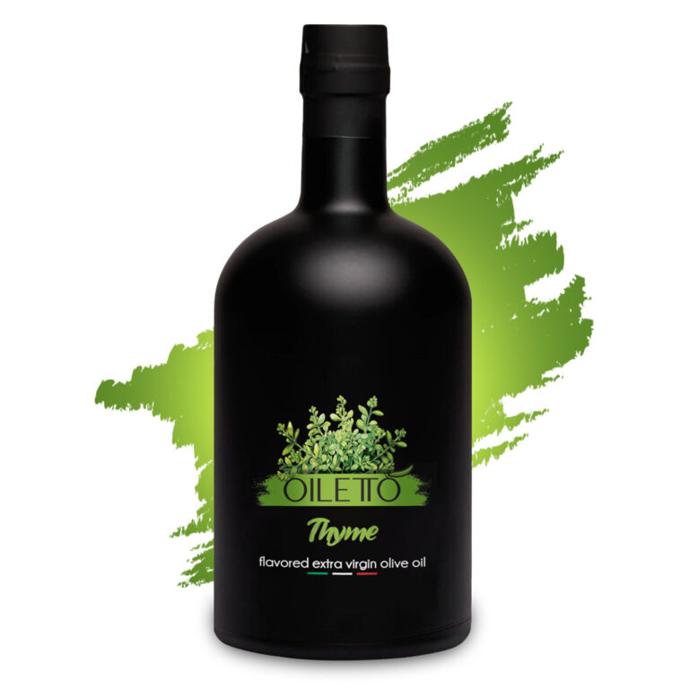 روغن زیتون با طعم آویشن 215 سی سی اویلتو | بطری شیشه ای لوکس مشکی مات