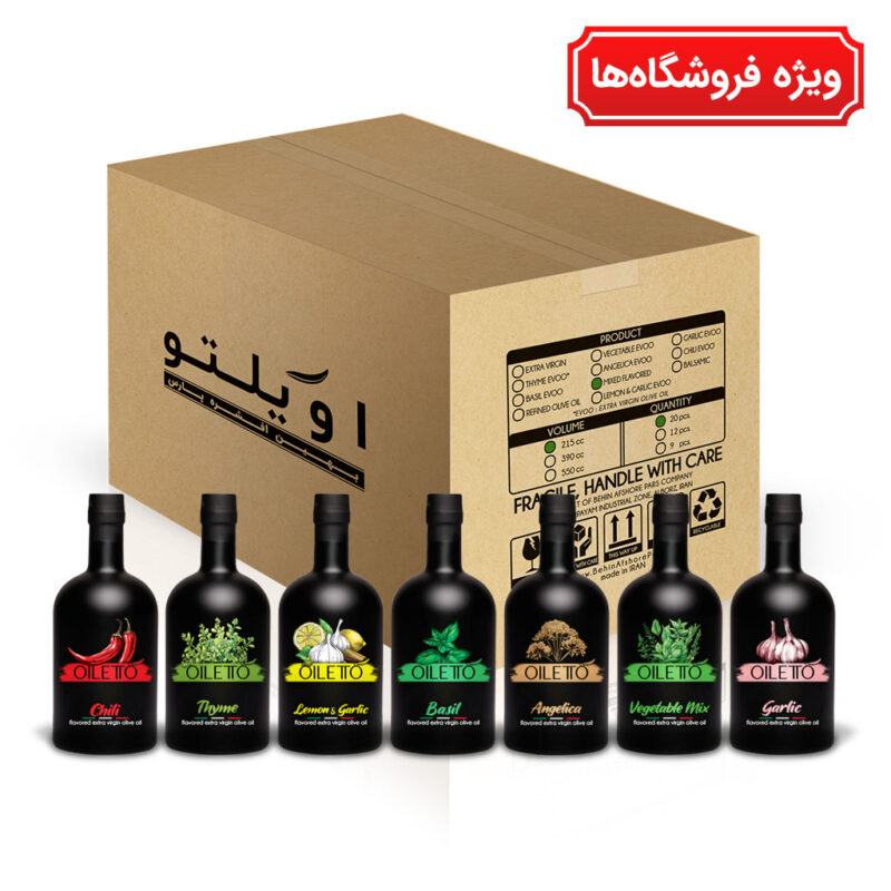 قیمت روغن زیتون فرابکر طعم دار 215 سی‌سی | کارتن 20 عددی (عمده فروشگاهی) با ارسال رایگان